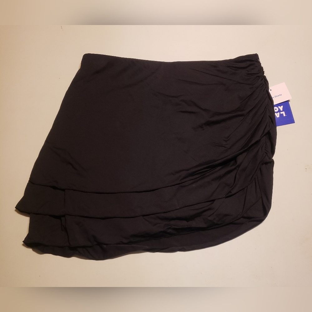 JoyLab Black Ruched Layered Mini Skirt
